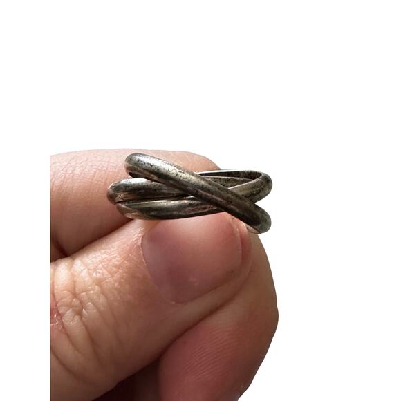 Sterling Silver Interlocking Rings Size 5.75 - Picture 2 of 5
